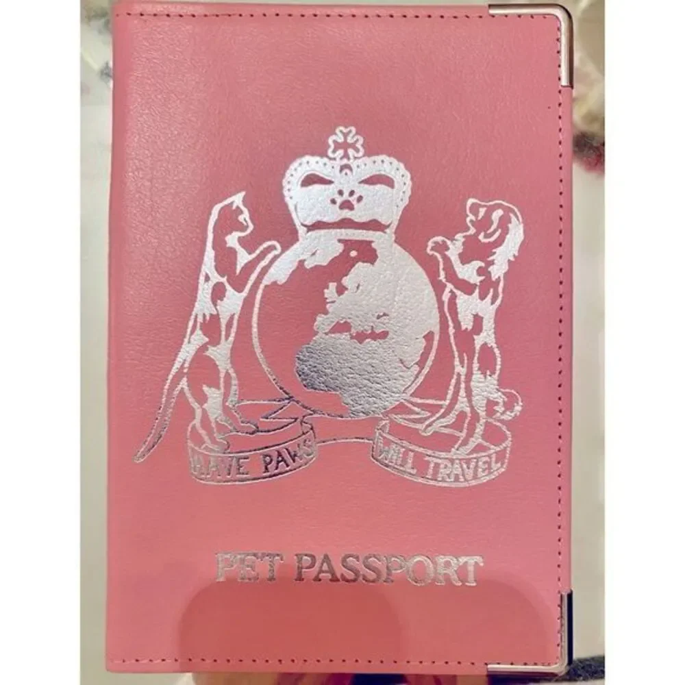 Lila Paws Pet Passport Holder - 5x7 pink faux leather , NWOT